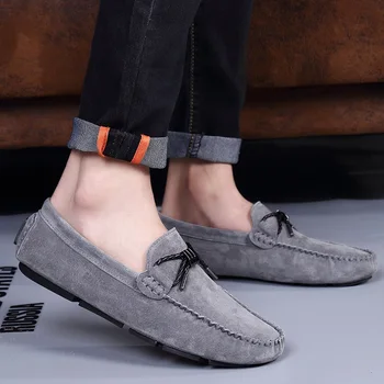

Men Loafers Soft Moccasins Suede Leather Shoes Mens Flats Driving Flat Casual Shoes for Men Slip on Spring Autumn Male Footwear
