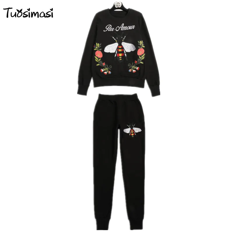 2018 spring autumn winter Tracksuit for women black