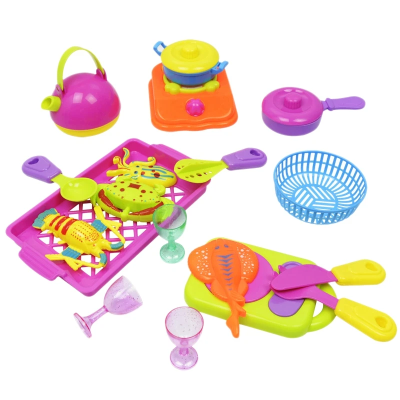 FBIL-18Pcs игрушки для детей Diy Красота набор кухонной утвари для приготовления пищи имитационная модель кухня ролевые игры Набор - Цвет: Random color