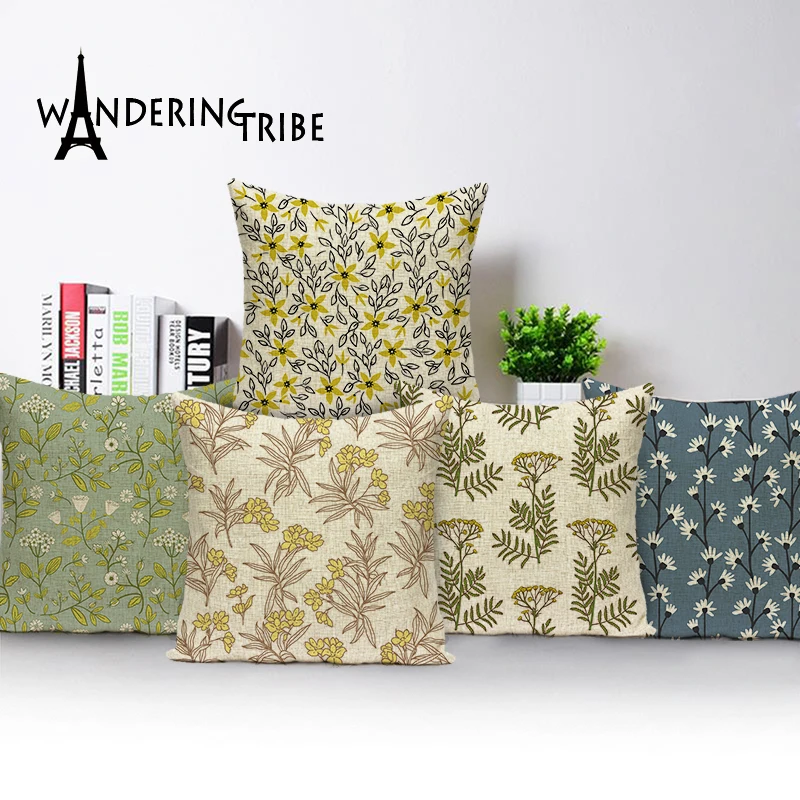 

Farmhouse Pillow Cases Plant Decorative Cushion Covers Flower Throw Pillow Cover Elegant Cushions Home Decor Sofa Chair Bed Case