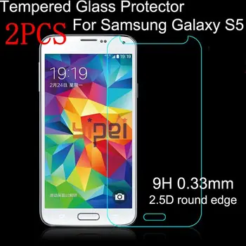 2 PCS Vetro Temperato Per Samsung Galaxy S5 Protezione Dello Schermo pellicola protettiva Per Samsung Galaxy S5 I9600 di vetro