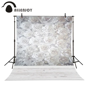 

Allenjoy photo background White paper blooming flowers 3D wood baby backgrounds for photo studio new Year