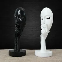 Resin Abstract Craft Figurines Office Decorative Sculptures Human Model Face White Black Classic Household Decorations Figurines