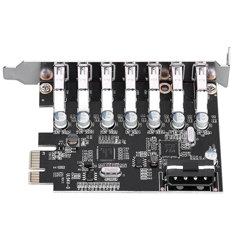 Pci-E Usb 3,0 Плата расширения 7 портов супер скорость Usb 3,0 до 15Pin Sata разъем питания Pci Express карта адаптер