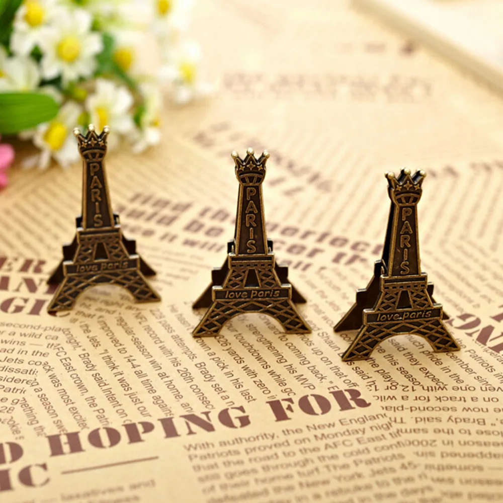 

1 PC Vintage Eiffel Tower Wedding Gift Wedding Seats Clip Creative Name Card Note Picture Memo Photo Clip Holder Party Favor