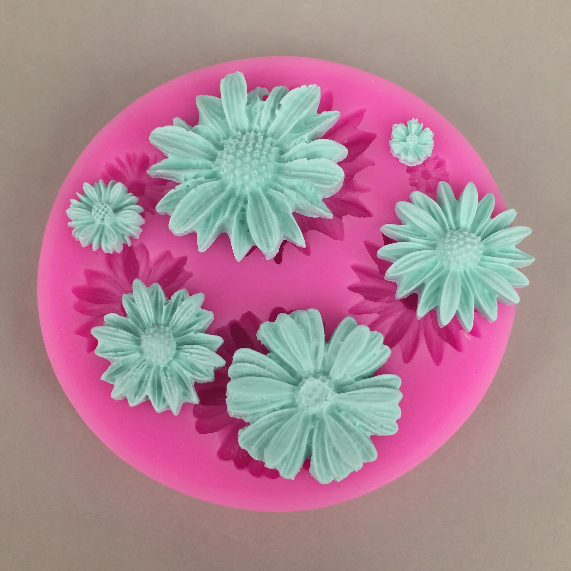 DIY cake mold small sunflower fondant silicone mold handmade soap mouldin Soap Molds from Home