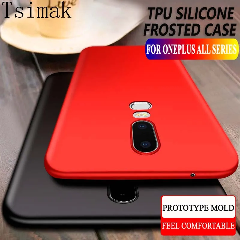 

Tsimak Case For Oneplus 5 5T 6 6T 7 Pro one plus 6 T Cover Silicone TPU Soft Ultra thin Matte and Transparant Back Phone Coque