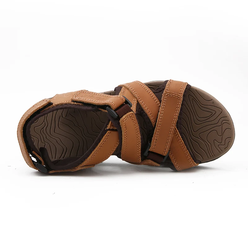 Brown Confortáveis De light Andaziyan dark Chinelos Preto Sandálias E Sapatas Brown Couro Dos Homens qPqtX1wZ