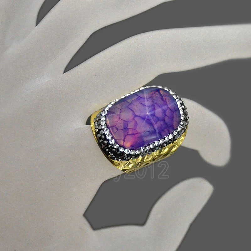 002-9a Faceted Purple Agate 19x29mm