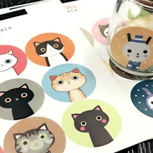 90 шт./лот бумажные декоративные наклейки прекрасный кот кролик герметизирующий ярлык выпечки пакет торт коробка украшения