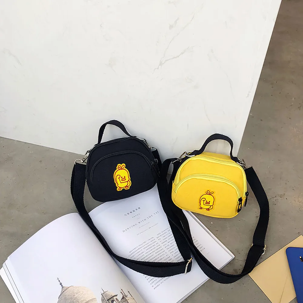 

Cute Duck Printed Women Handbag Canvas Shoulder Bag Girls Zipper Shopping Bag Casual Travel Messenger bag Small Women sac a main