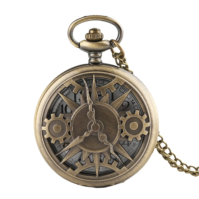 Fob Pocket Watches With Chain Quartz Necklace Gear Hollow Analog Unisex Watch Dr Fob Pocket Watches With Chain Quartz Necklace Gear Hollow Analog Unisex Watch Dr