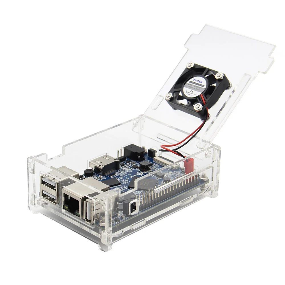 Оранжевый Pi PC/PC2/PC Plus акриловый корпус + вентилятор радиатор (2 х теплоотвод) 5 В 3A