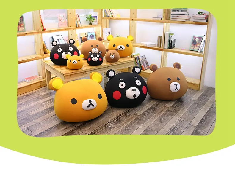 20 см/40 см/60 см Kawaii Rilakkuma& Kumamon& Bear, плюшевая подушка, мягкая мультяшная подушка в виде животных, пенные частицы, медведь, мягкая кукла, диванная подушка, подарок