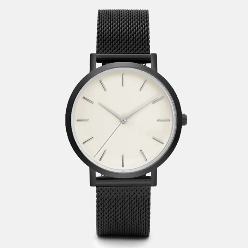 Скандинавские минимализм модные женские часы Женские кварцевые наручные часы женские часы Relogio Feminino Reloj Mujer Montre Femme Saat Horloges - Цвет: black white