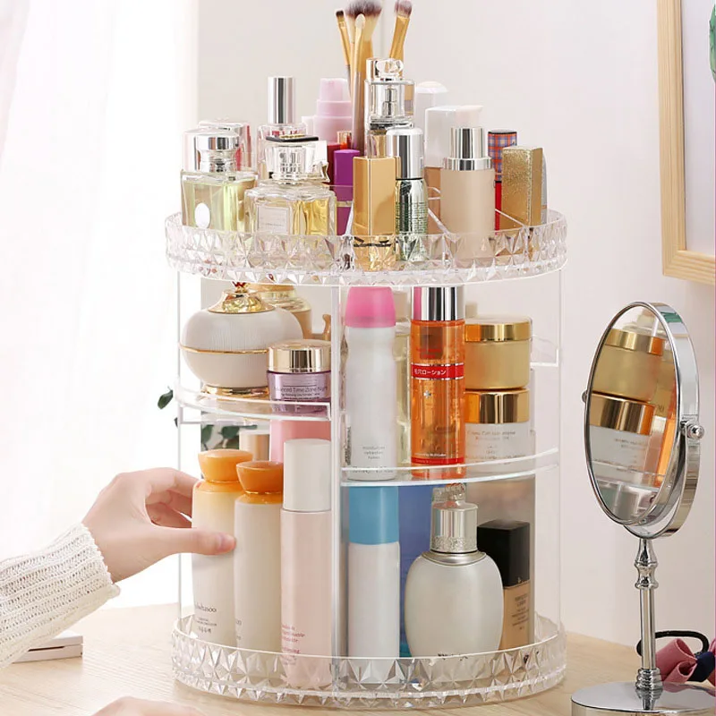 

Rotating Acrylic Transparent Cosmetic Storage Box with Multi-layer for Daily Use can CSV