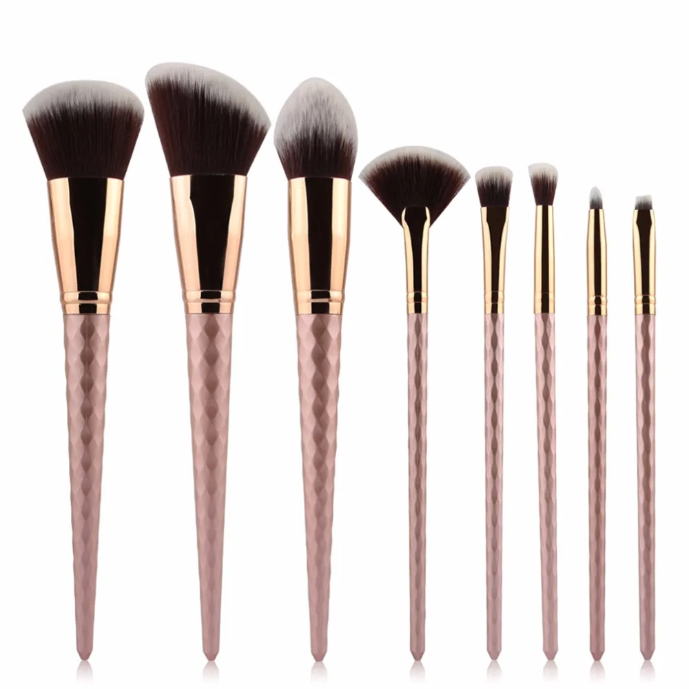 

8pcs Threaded Rod Design Makeup Brush Set Cosmetic Tool For Eyebrows Eyelashes Eyes Cheeks Powder Foundation Soft Hair Cosmetic