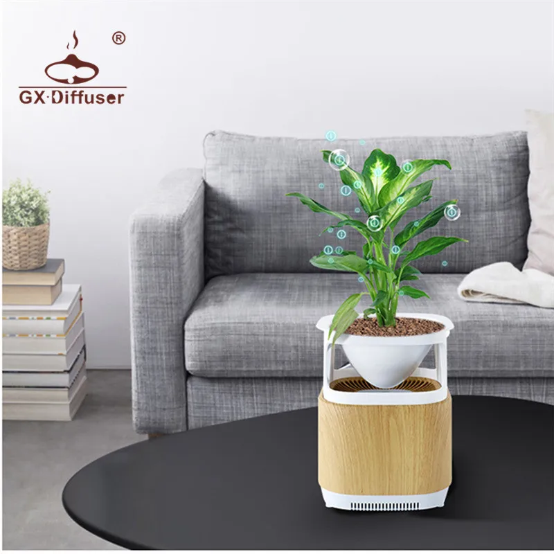 

GX.Diffuser Fresh Air Purifier Flower Pot Plant Negative Ion Generator Air Cleaner Air Purifier Air Fresh For Home & Office