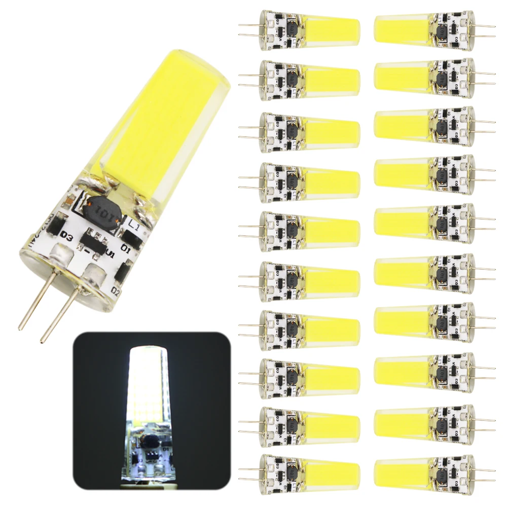 20 unids nueva G4 COB LED Bombilla ACDC 12 V AC220V 9 W LED G4 lámpara cristal LED Bombilla lampada lampara bombilla ampolla LED G4