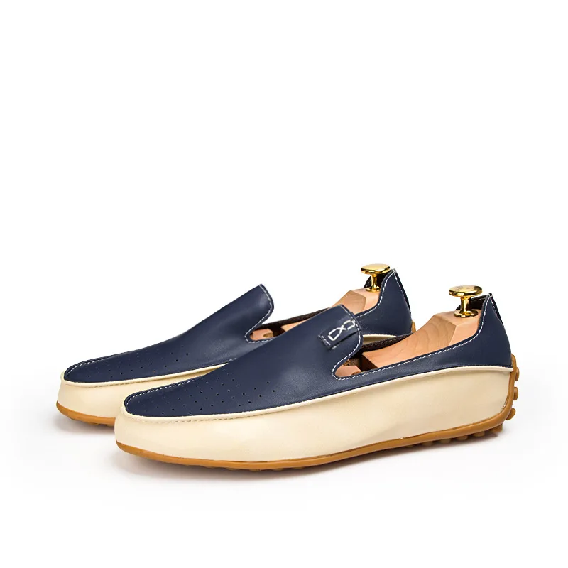 

Size 38-47 Slip on Casual Men's Loafers 2019 Spring Autumn Patchwork Mens Moccasins Genuine Leather Men's Flats Shoes Moccasins