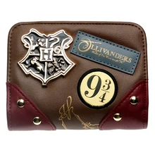 Diagon Alley Wallet Metal badge Brown/date red patch Printed embroidered Wallet Gift for Girls Wallet DFT-6716