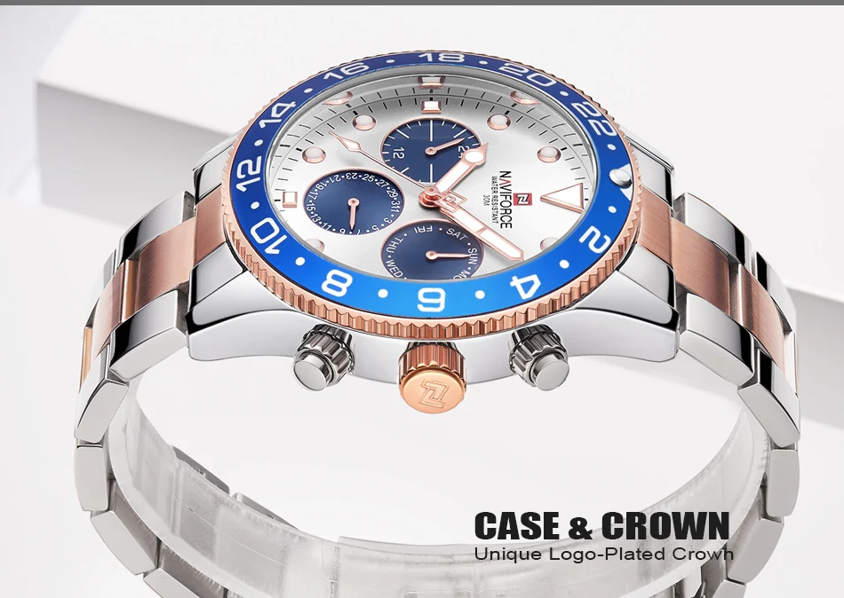 24 Время, дата Кварцевые часы для мужчин наручные часы Топ люксовый бренд NAVIFORCE мужские модные спортивные водонепроницаемые Бизнес наручные часы