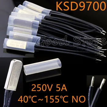 

5pcs NO KSD9700 250V 5A 40~155 Degree Bimetal Disc Temperature Switch Normal Open Thermostat Thermal Protector