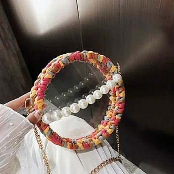 

Bags For Women 2019 Fashion Wild Simple Messenger Bag For Grils Women's Fashion Hand-Woven Woven Shoulder Transparent Bag K603