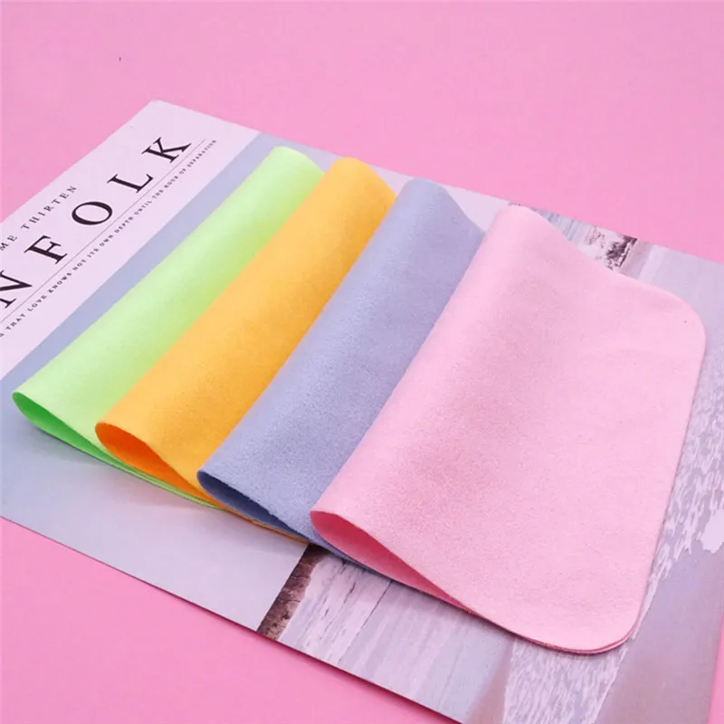 

2 Pcs High Quality Chamois Lens Clothes Eyeglasses Cleaning Cloth Microfiber Phone Screen Cleaner Sunglasses Camera Duster Wipes