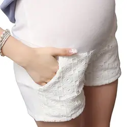 WENDYWU новые шорты с карманом эластичность талии Короткие Брюки для беременных женщин 2017 Hamile Giyim однотонные цветные Панталоны