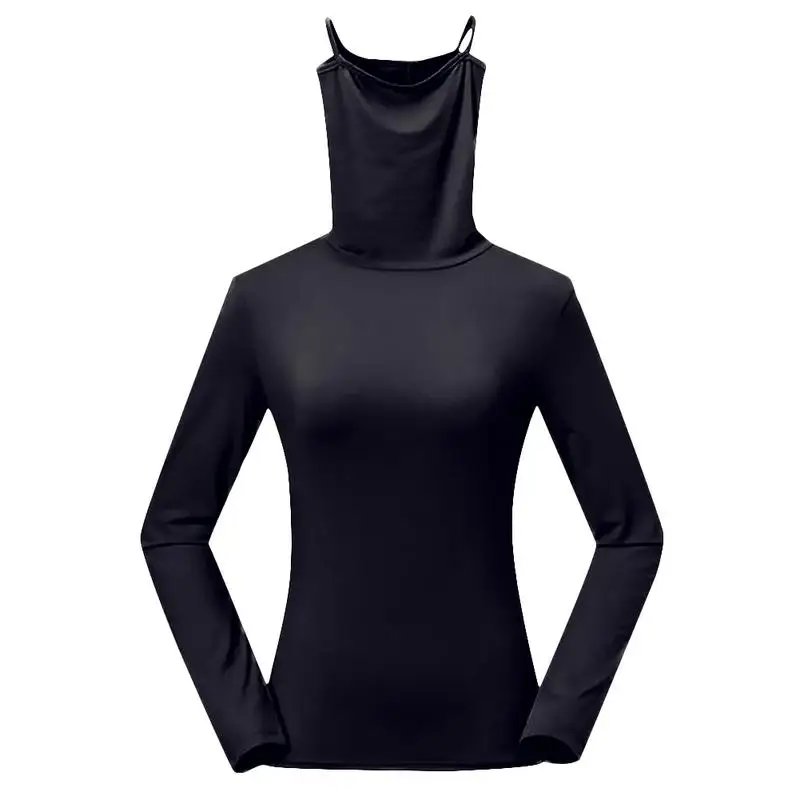 Женская новая летняя Солнцезащитная футболка с длинным рукавом из хлопка для гольфа, женская футболка с УФ-защитой, свитер, пуловер, одежда - Цвет: Black