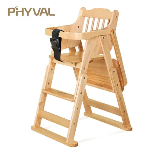 Детские стулья для кормления, безопасные переносные настольные стулья, высокий стул для детей, деревянный регулируемый обеденный стул - Цвет: B Style Paint