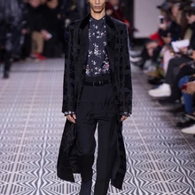 27-44 новая мужская одежда современный стилист Мода Классическая простота Высокая талия брюки плюс размер певица костюмы