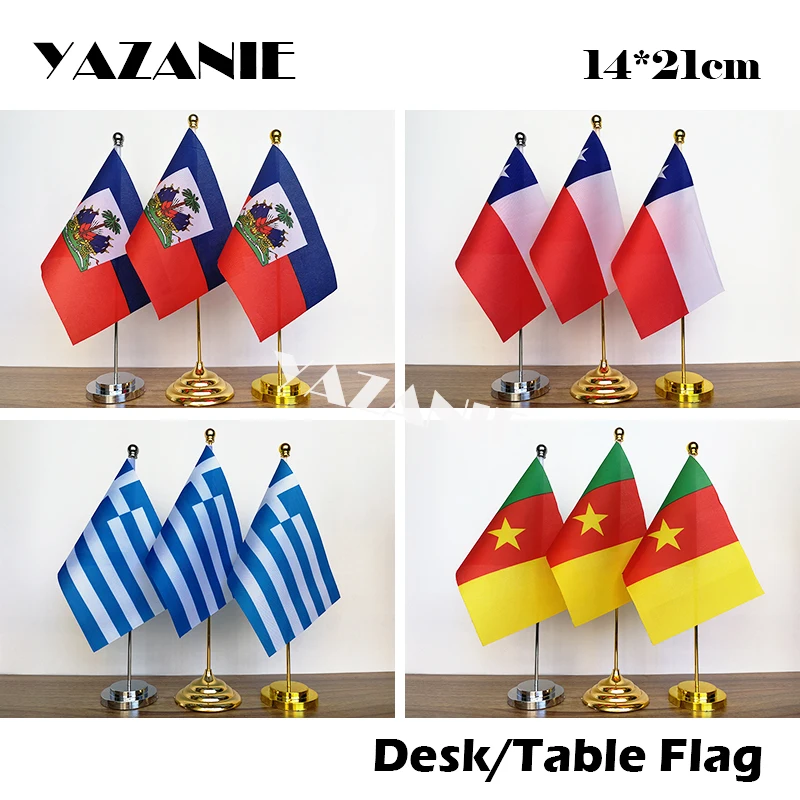YAZANIE 14*21 см Haiti Chile Flag Настольный набор греческие пользовательские настольные