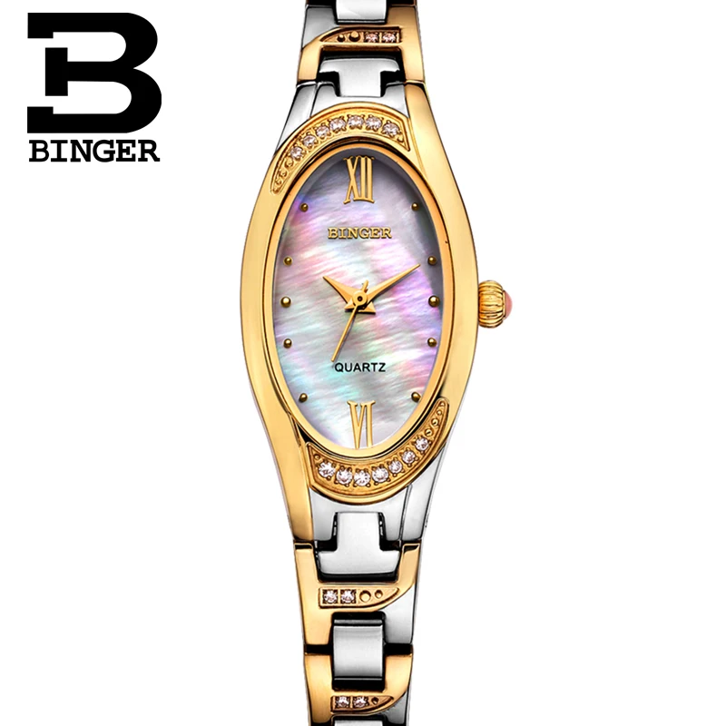 Cristais de Luxo Relógios para as Mulheres Pulseira de Relógio de Pulso de Quartzo Strass Elegante Fina Analógico Shell Natural Oval Relógios