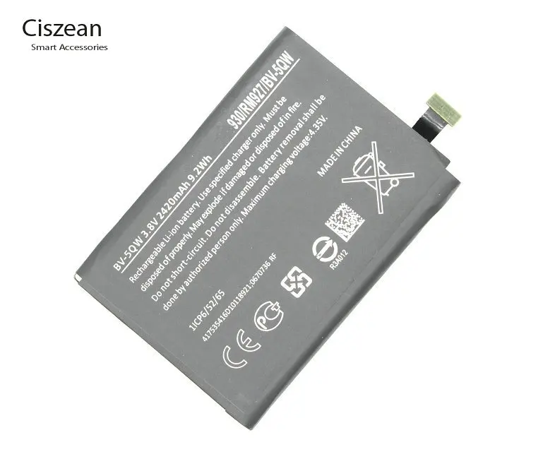 Ciszean 2420 мАч BV-5QW BV5QW BV 5QW Сменный аккумулятор для Nokia Lumia 930 мартини Тесла 929 RM927 аккумулятор