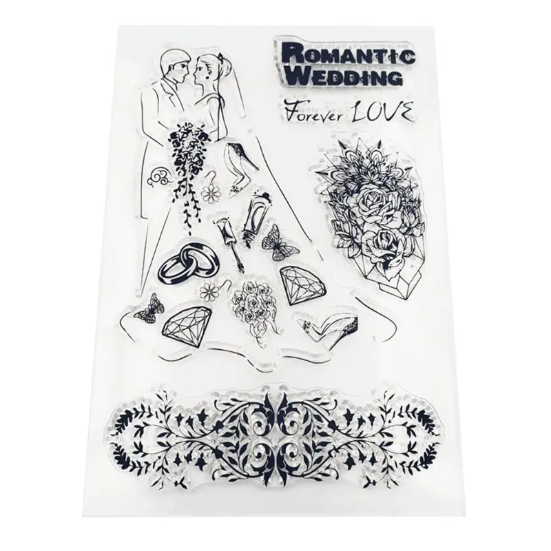 

Romantic Wedding Silicone Clear Seal Stamp DIY Scrapbooking Embossing Photo Album Decorative Paper Card Craft Art Handmade Gift
