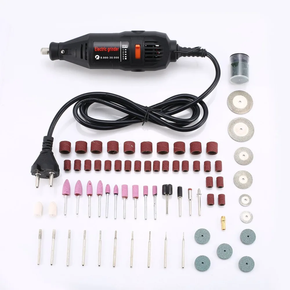 

Electric Drill Mini Grinder Variable Speed Drilling Engraving DIY Power Rotary Tool Kit Engraver with Diamond Cutting Discs