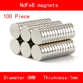 

100PCS diameter 8mm Thickness 1mm n35 Rare Earth strong NdFeB Neodymium Magnet