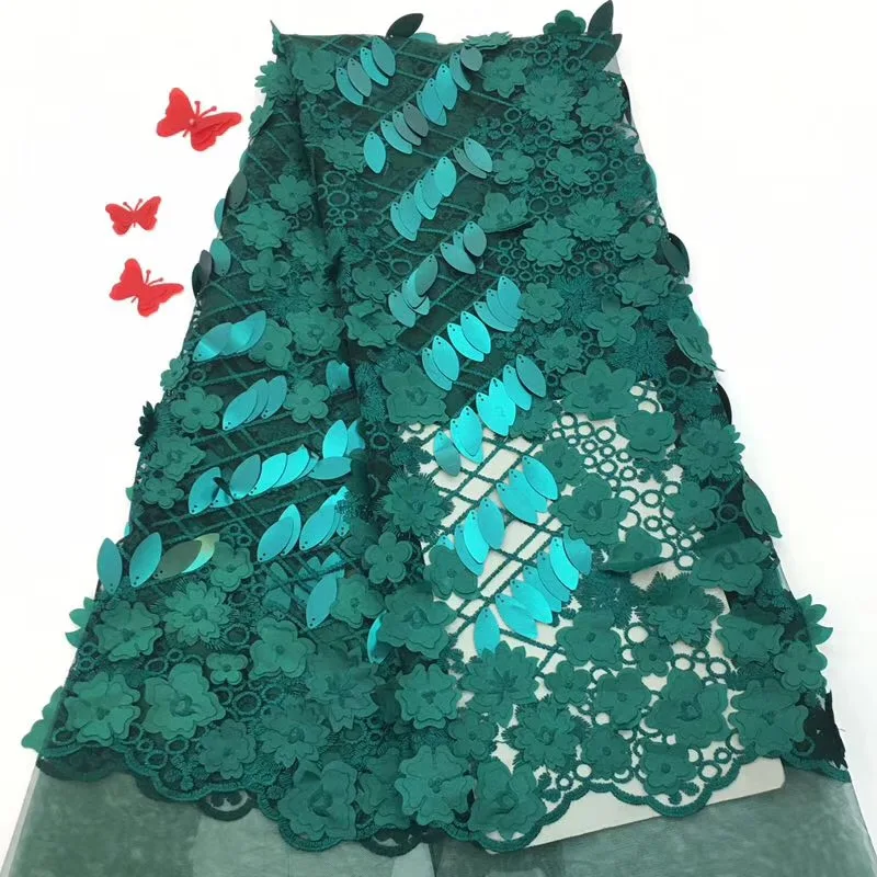 

2019 Latest African Embroidery Lace Fabric High Quality Lace French Nigerian Lace Fabrics With sequins