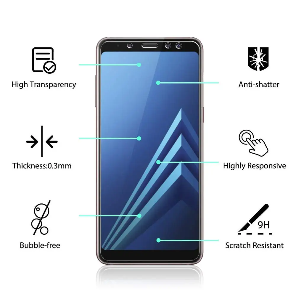 Защитное стекло для Samsung A5 A6 A7 A8 Plus 2018 закаленное Galaxy A3 2016 2017 защитная пленка