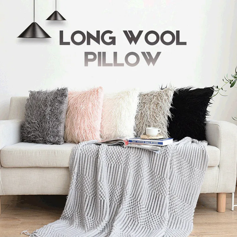 

Nordic Cozy Plush Pillowcase Home Decorative Cushion Cover Pink White Throw Pillow Cover Decor Cushions 45*45cm For Sofa Bed Car