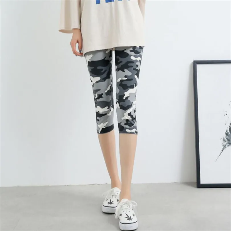 YSDNCHI Camouflage Leggings Fitness Pants Women Leggings Pantalones Print Legging Summer Soft Skin Legins Stripe Womens Capris spanx leggings
