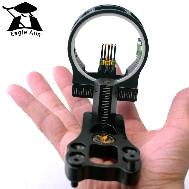 

Hunting Archery Bolts 5 pin Compound Bow Sight with LED Light 0.029" Fiber Brass Pin CNC Machined With LED Sight Light