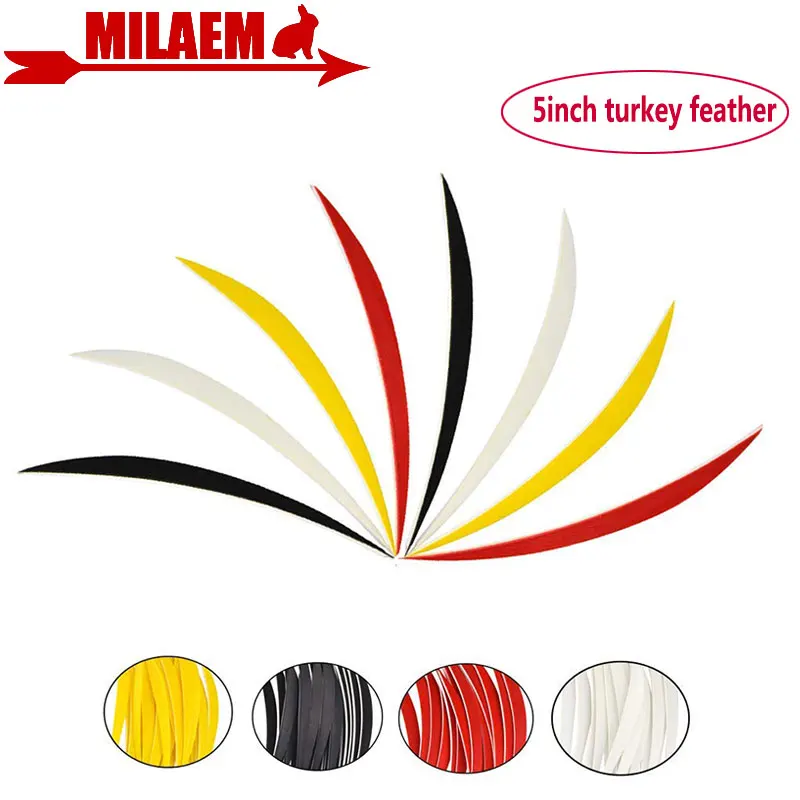 

50/100pcs 5inch Archery Turkey Feathers Right Wing Natural Fletching Bow And Arrow Shooting Hunting DIY Arrow Shaft Accessories