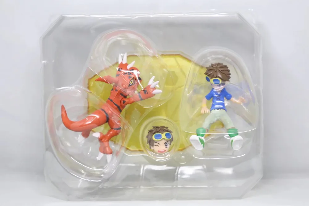 HKXZM Anime Figure 10CM Digimon Guilmon& Matsuda Takato PVC Figure Collectible Model Toy