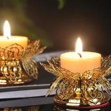 Плетеные Тибетские буддийские браслеты сплав на основе лотоса масляная ароматическая лампа держатель подсвечник 8,5*4,5 см/приносящий удачу Лотос лампы держатель 2 шт.(1 пара