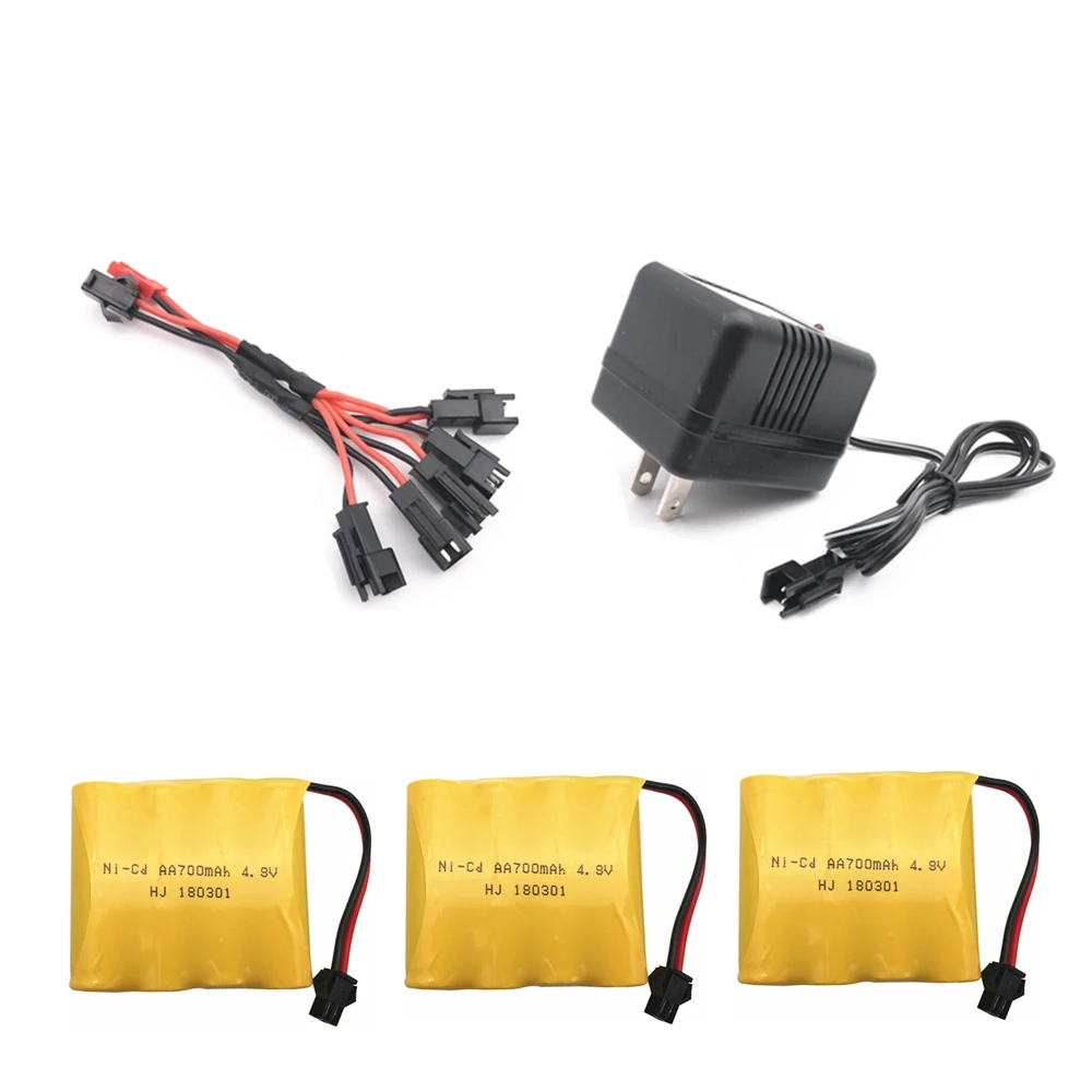 4,8 в 700 мАч Ni-Cd батарея с 5 в 1 зарядное устройство для дистанционного управления игрушки освещение Электрический инструмент AA группа батареи для радиоуправляемых игрушек группа - Цвет: 3pcs US Plug