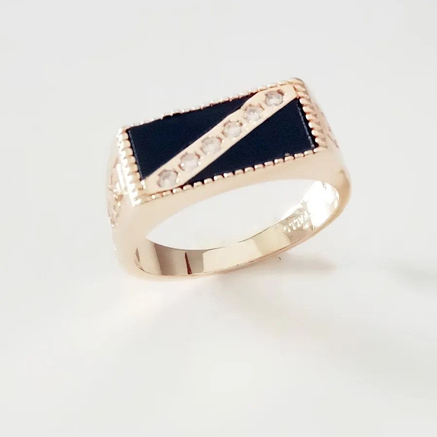 

Women and Men Rings Vintage 585 Rose Gold Color Cubic Zircon Party Lover's Rings Wedding Jewelry