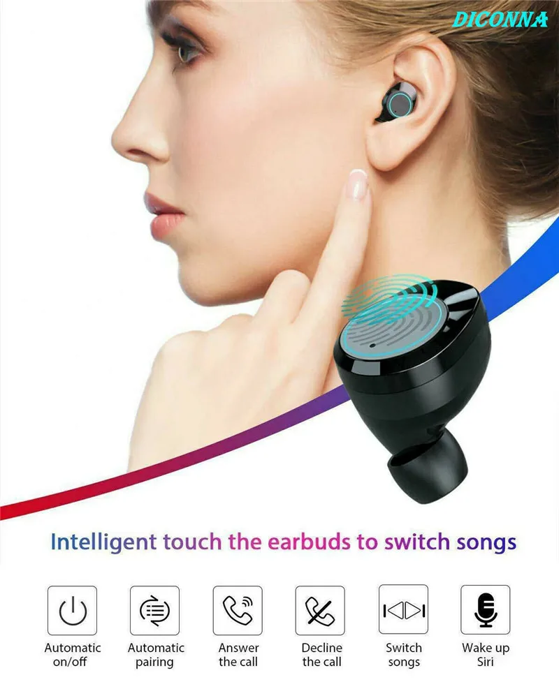 Водонепроницаемый портативный и компактный Bluetooth 5,0 наушники истинная беспроводная гарнитура глубокий бас пара наушников
